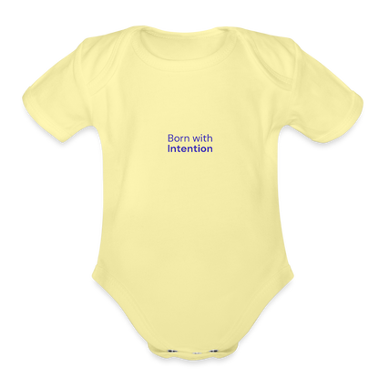 Born with Intention Organic Short Sleeve Baby Bodysuit - washed yellow