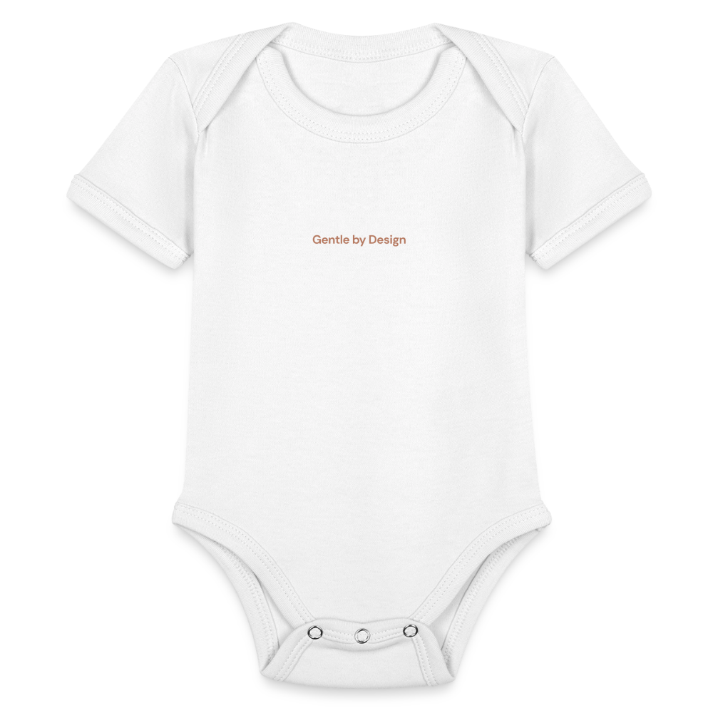 Gentle by Design Organic Short Sleeve Baby Bodysuit - white