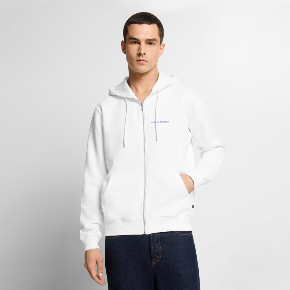 Somos America Unisex Premium Organic Zip Hoodie - white