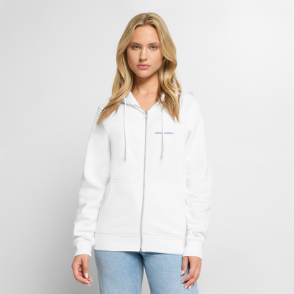 Somos America Unisex Premium Organic Zip Hoodie - white