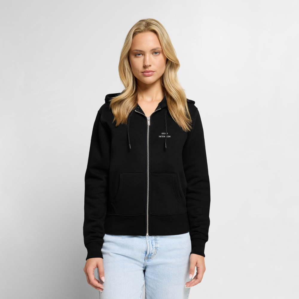 Wear Intention Women's Premium Organic Zip Hoodie - black