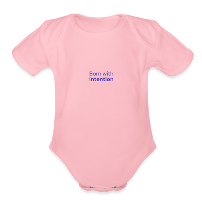 Born with Intention Organic Short Sleeve Baby Bodysuit - light pink