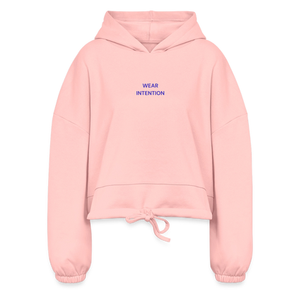 Wear Intention Women’s Cropped Hoodie - light pink