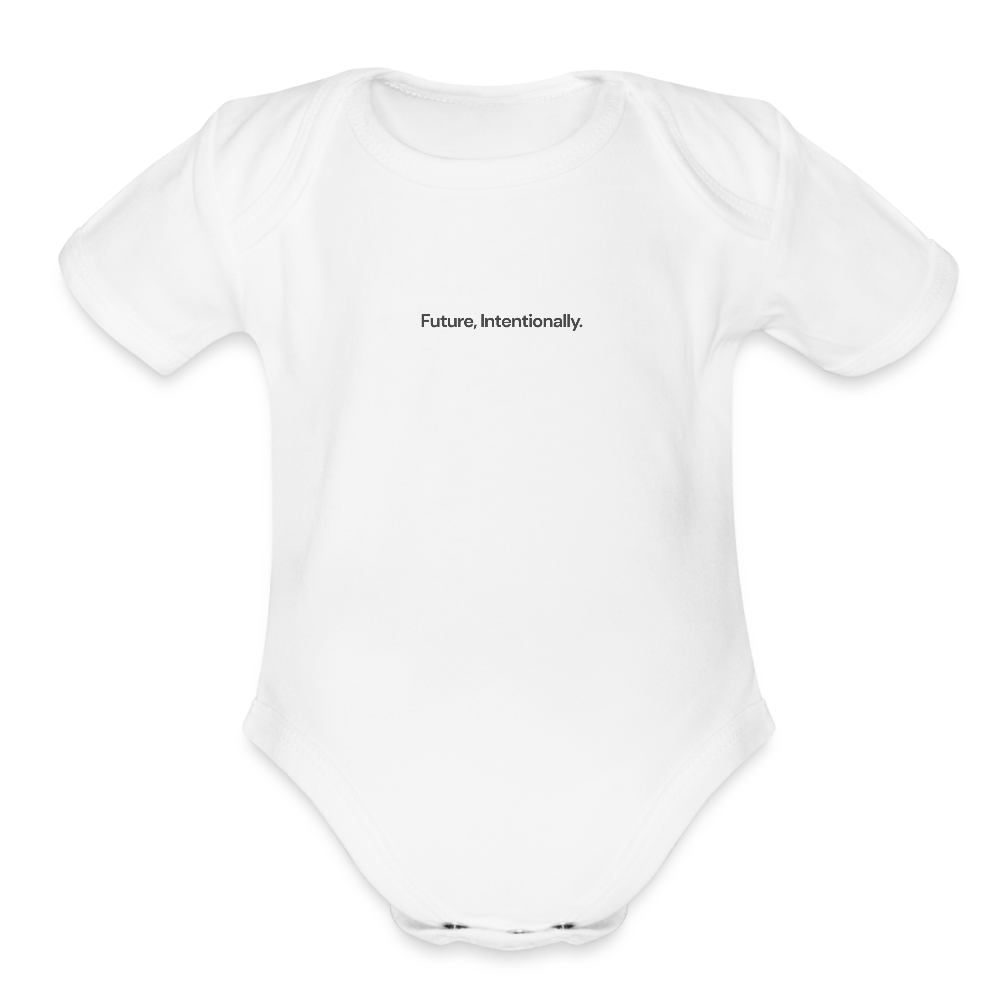 Future Intentionally Organic Short Sleeve Baby Bodysuit - white
