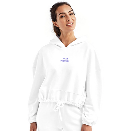 Wear Intention Women’s Cropped Hoodie - white