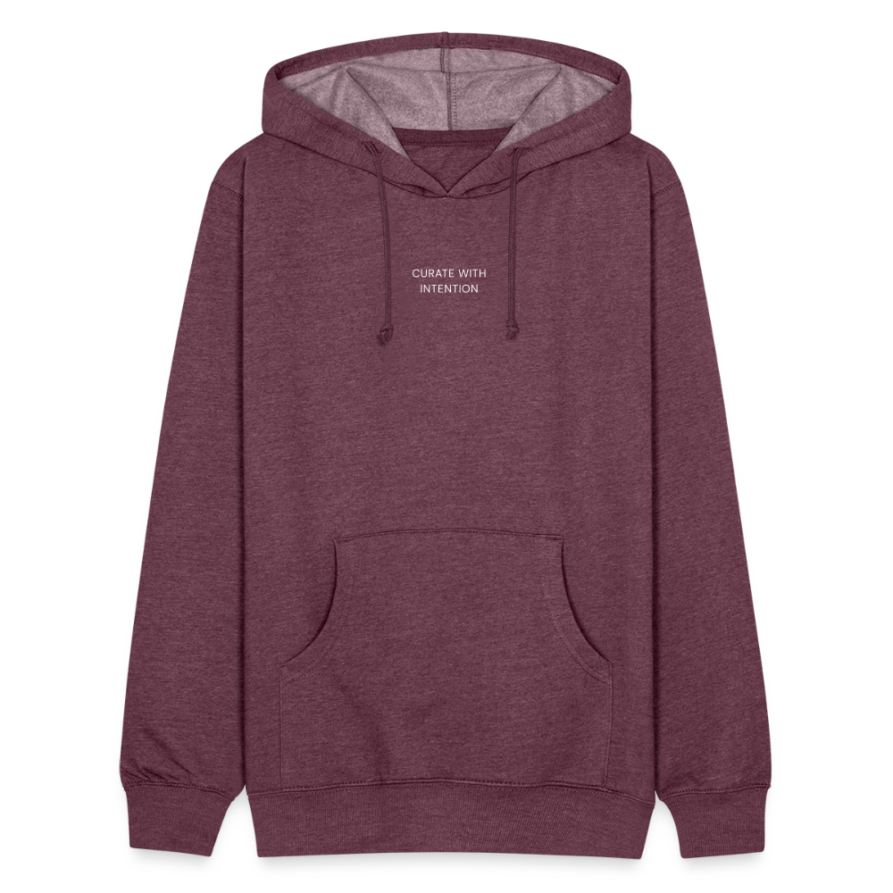 Curate with intention Unisex Organic Hoodie - heather burgundy