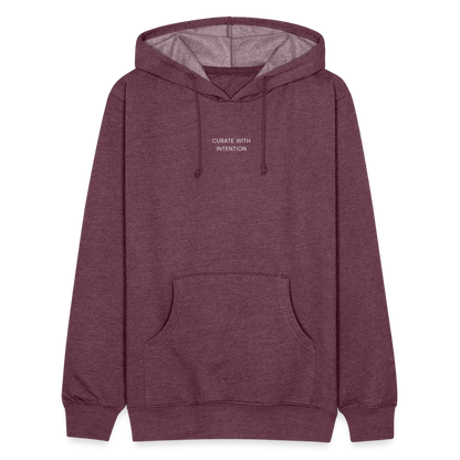 Curate with intention Unisex Organic Hoodie - heather burgundy