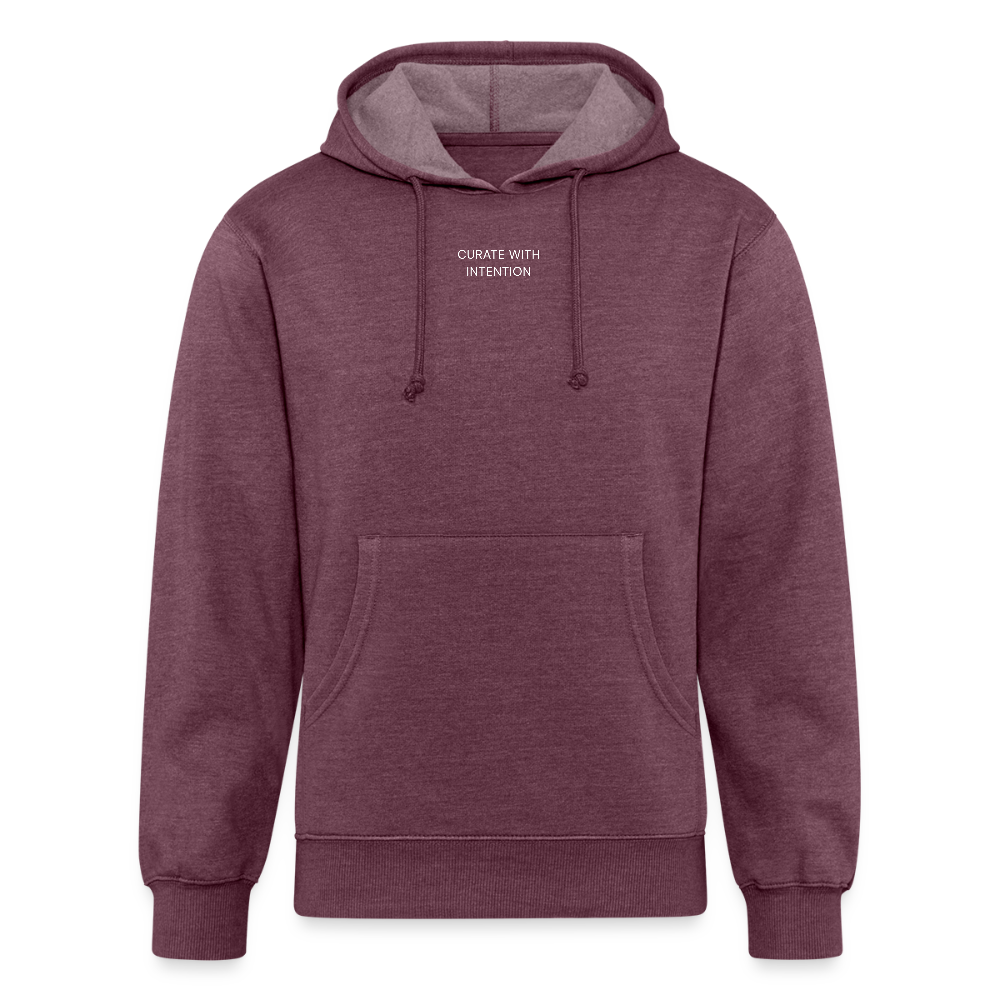 Curate with intention Unisex Organic Hoodie - heather burgundy