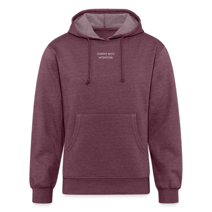 Curate with intention Unisex Organic Hoodie - heather burgundy