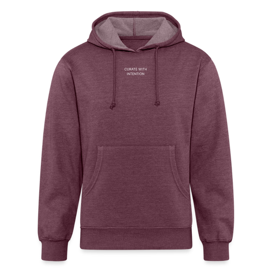 Curate with intention Unisex Organic Hoodie - heather burgundy