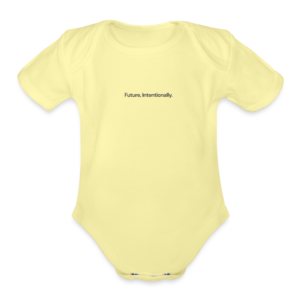 Future Intentionally Organic Short Sleeve Baby Bodysuit - washed yellow