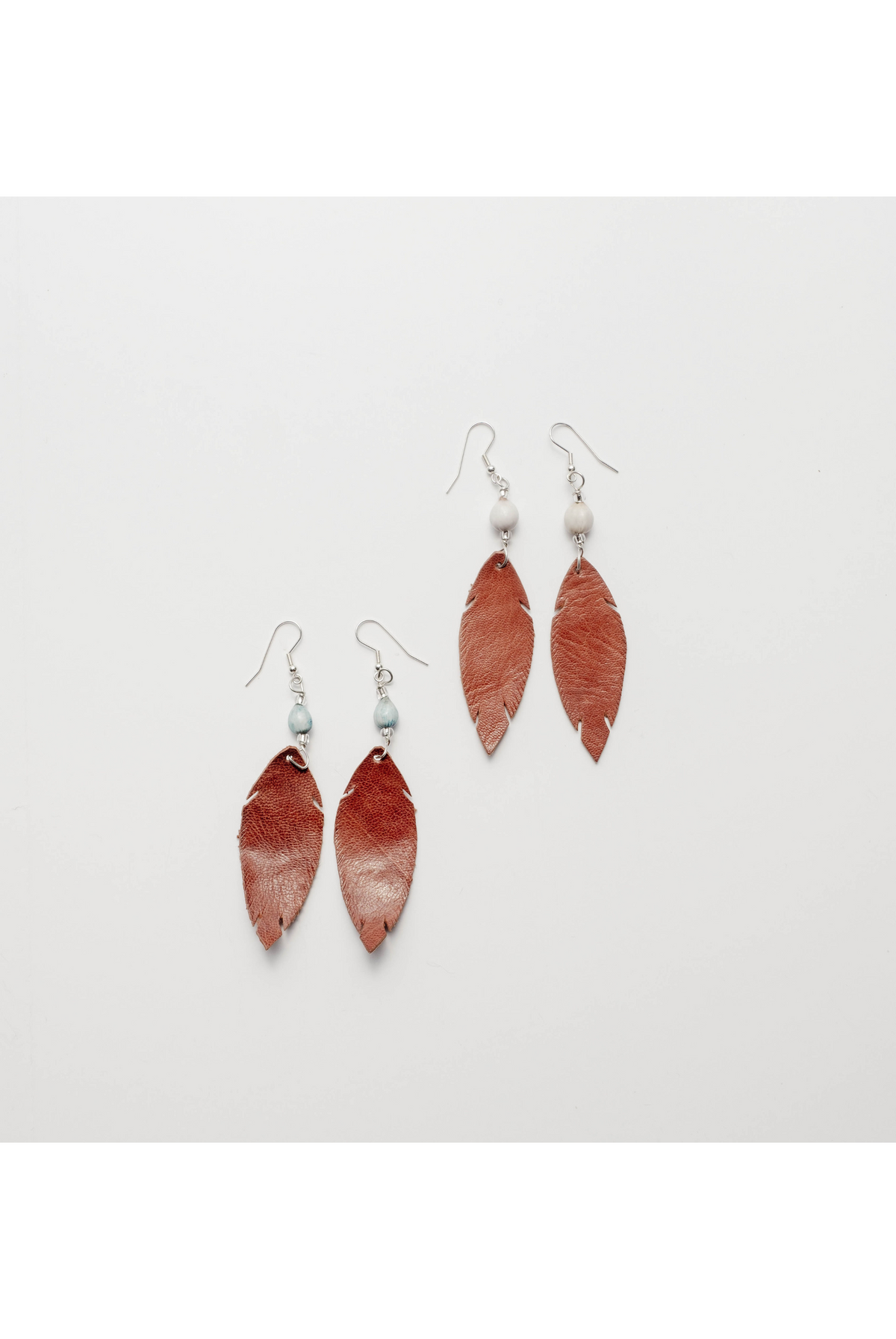 Leather Feather Earring