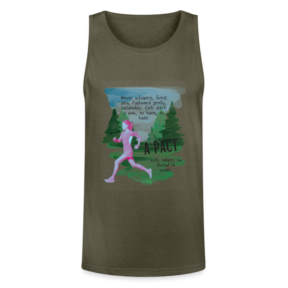 Women's Organic Cotton Camisole Tank (Tri-Blend) - heather olive