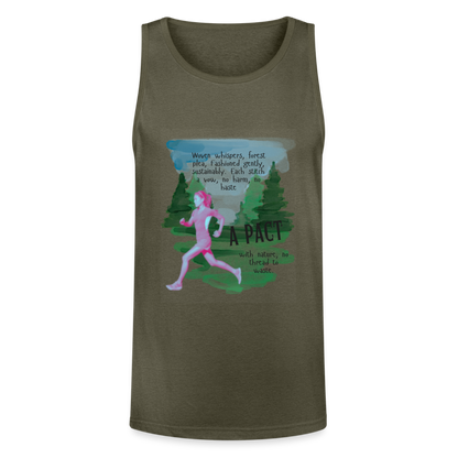 Women's Organic Cotton Camisole Tank (Tri-Blend) - heather olive