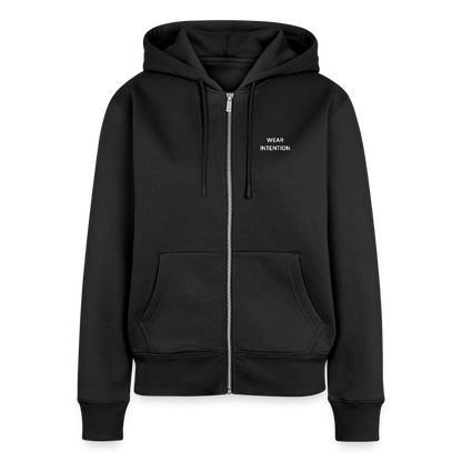 Wear Intention Women's Premium Organic Zip Hoodie - black