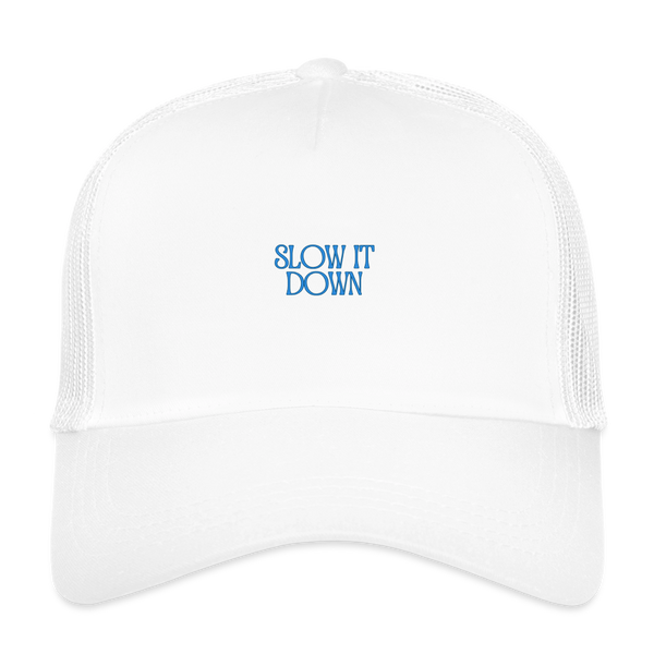 Re Concept Slow it Down Organic Baseball Cap - white/white