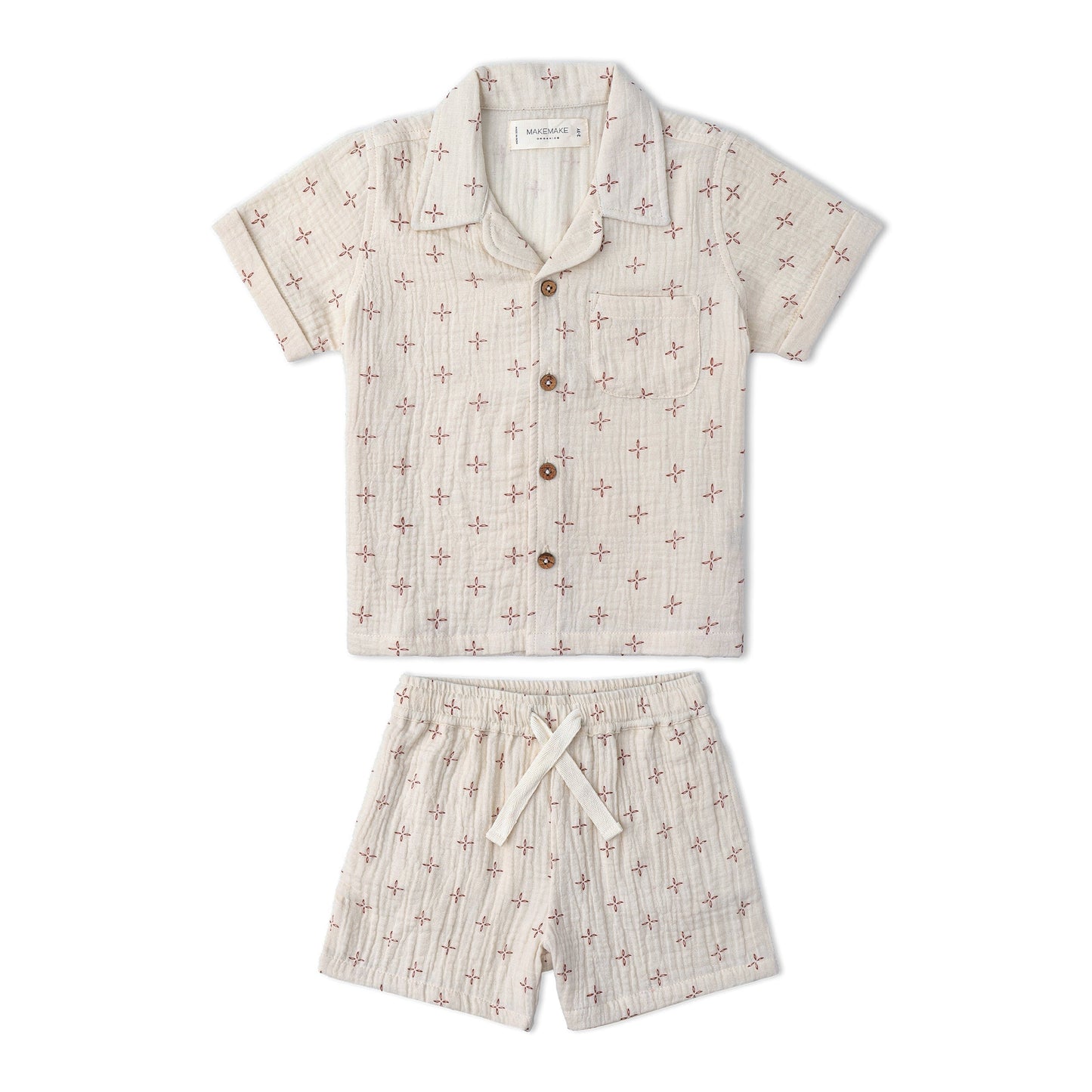 Conjunto de camisa y pantalón corto orgánico - Cruz