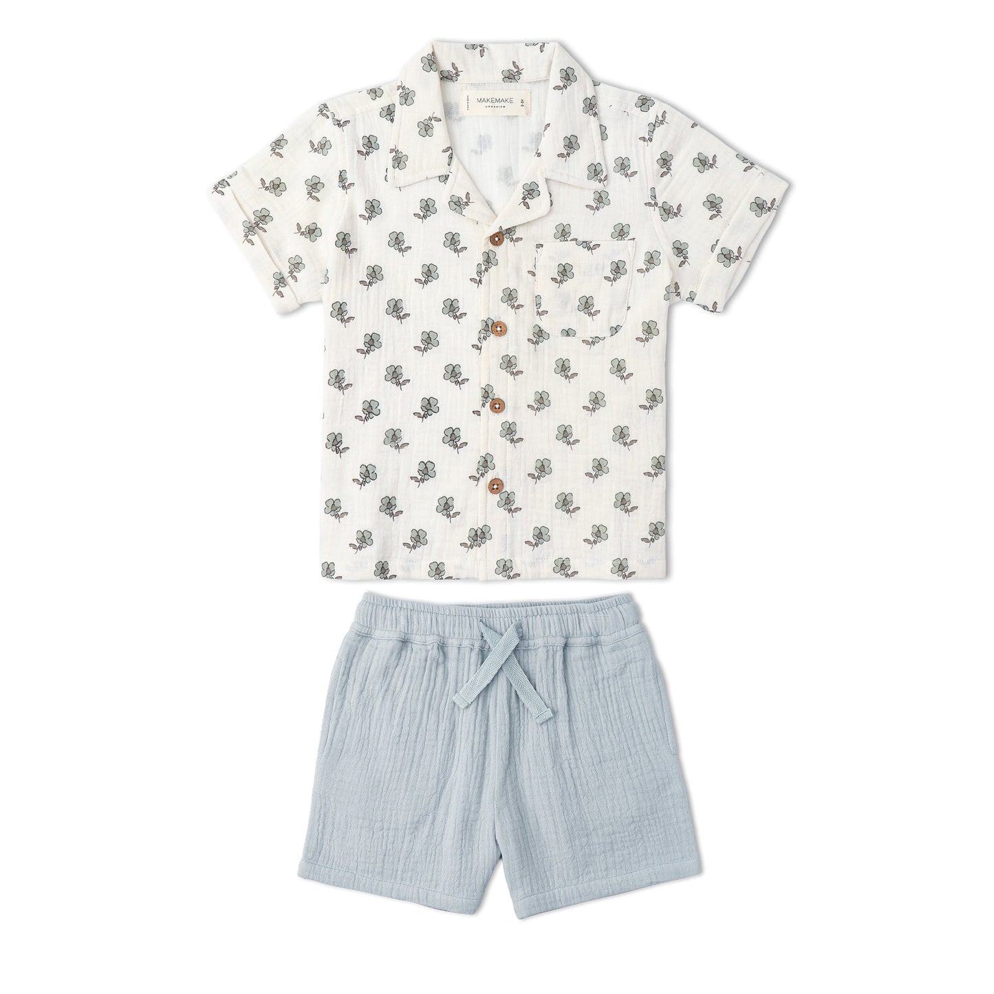Conjunto de Camiseta y Shorts de Algodón Orgánico - Amapola