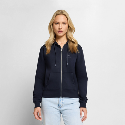 Wear Intention Women's Premium Organic Zip Hoodie - navy