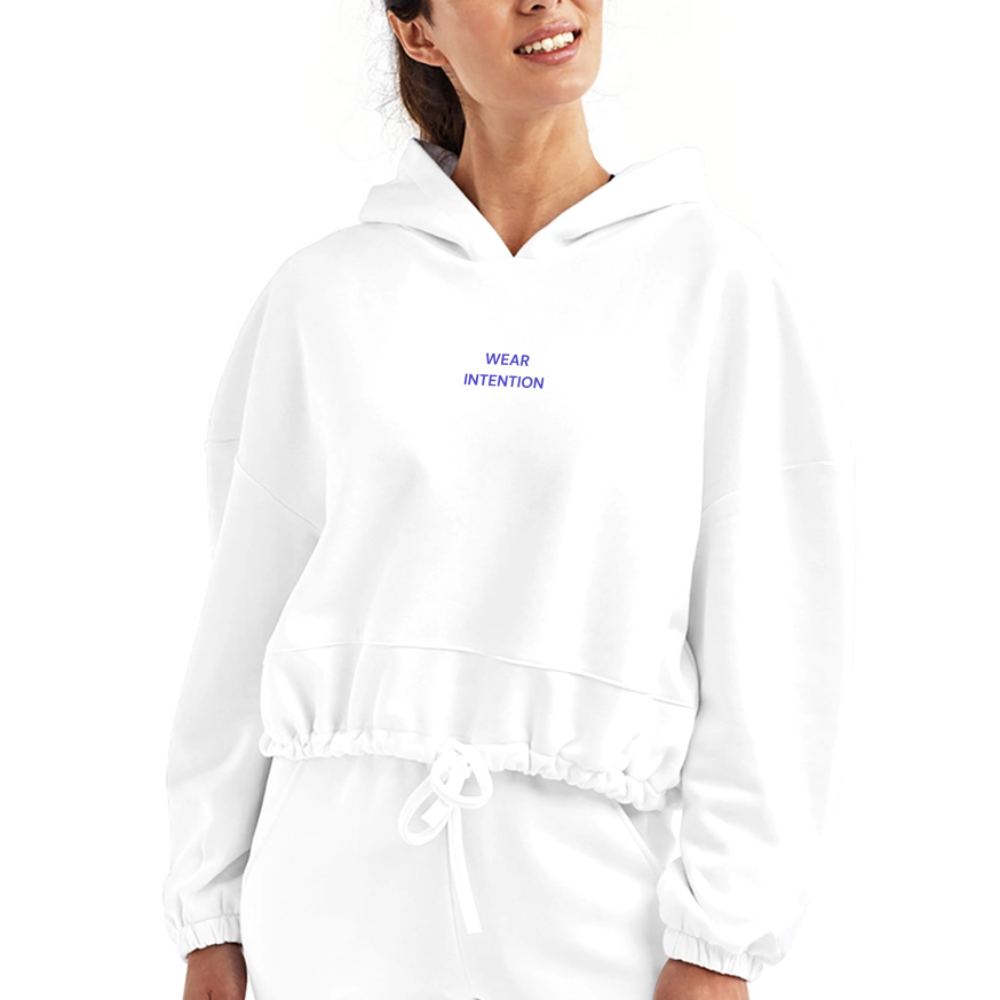 Wear Intention Women’s Cropped Hoodie - white