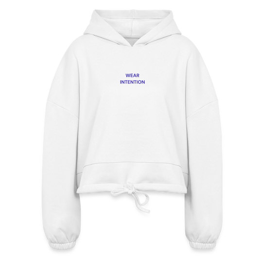 Wear Intention Women’s Cropped Hoodie - white