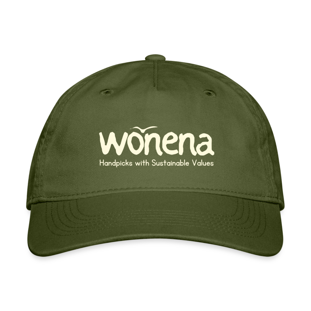 WONENA Organic Cotton Organic Baseball Cap - Dark - olive green