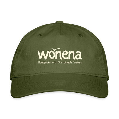 WONENA Organic Cotton Organic Baseball Cap - Dark - olive green