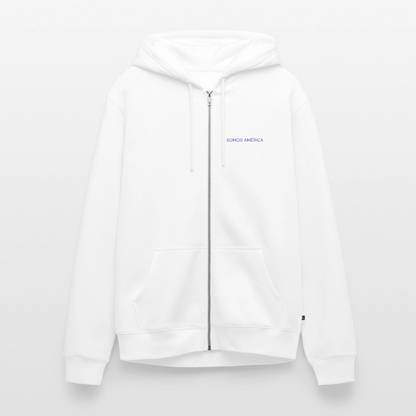 Somos America Unisex Premium Organic Zip Hoodie - white