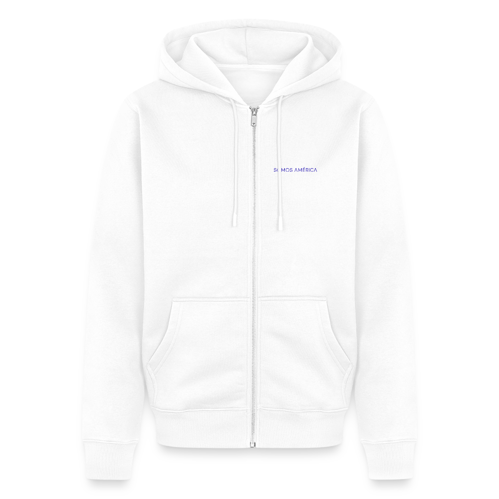Somos America Unisex Premium Organic Zip Hoodie - white