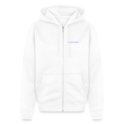 Somos America Unisex Premium Organic Zip Hoodie - white