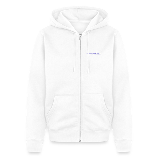 Somos America Unisex Premium Organic Zip Hoodie - white
