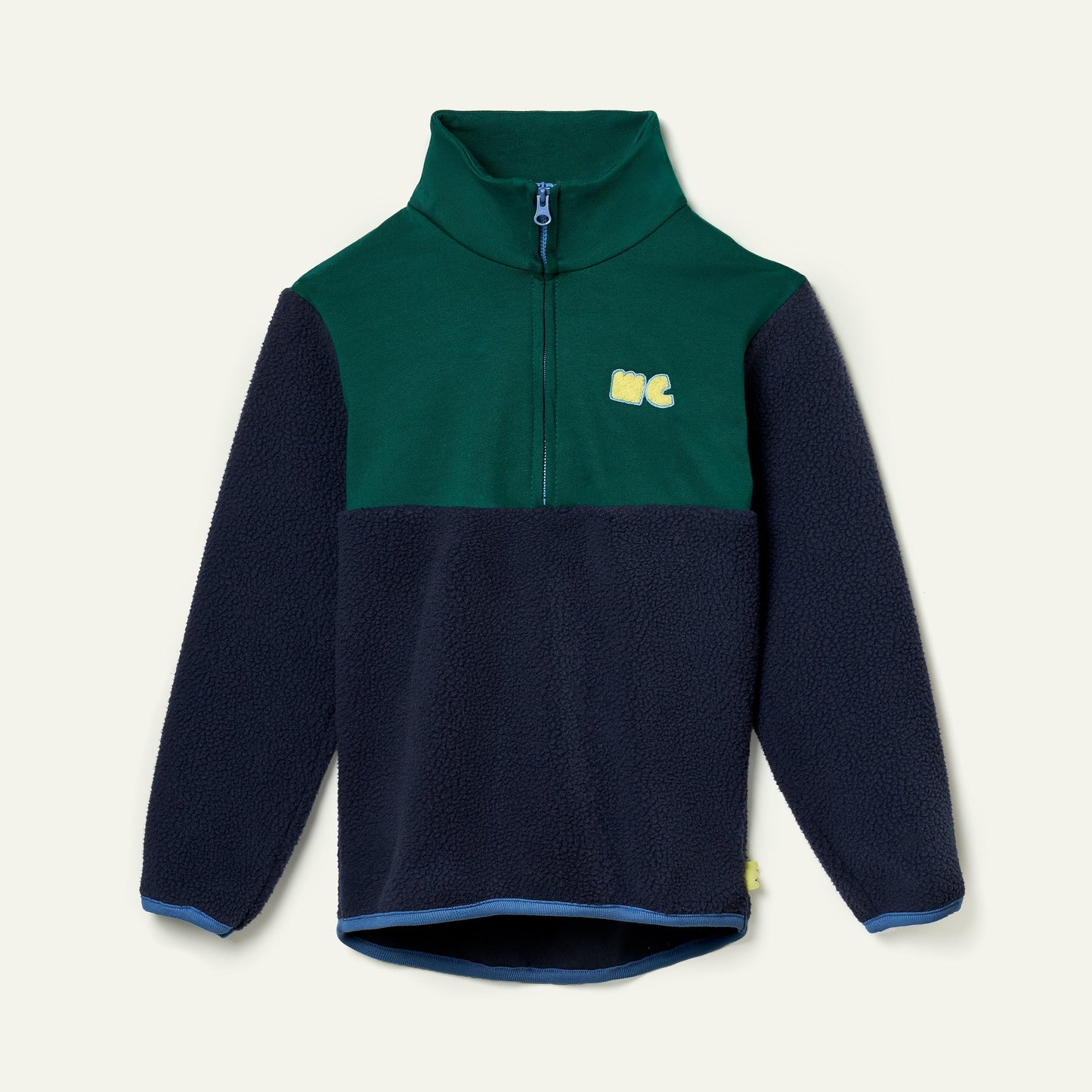 Chaqueta sherpa azul marino con cremallera