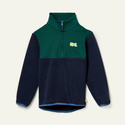 Chaqueta sherpa azul marino con cremallera