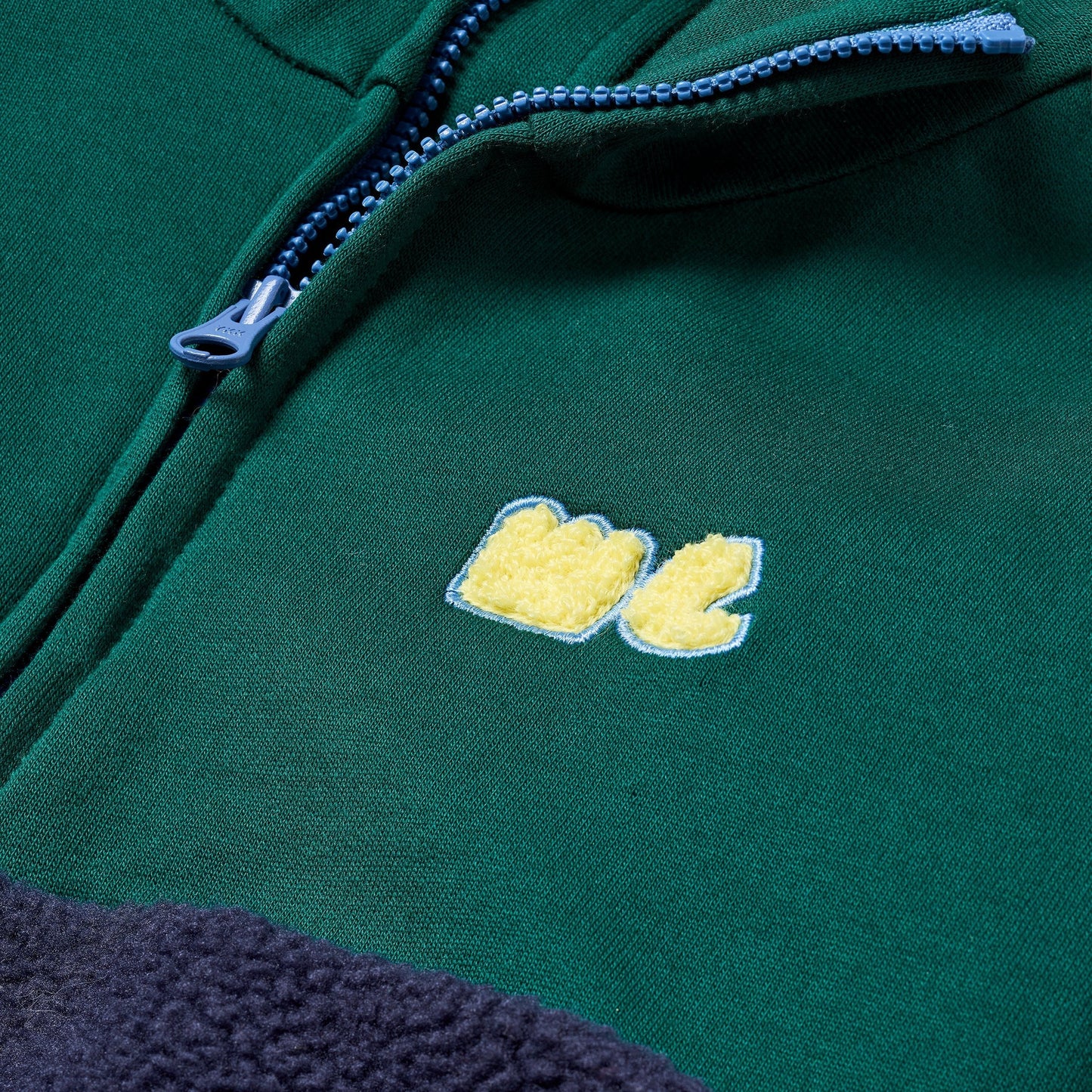 Chaqueta sherpa azul marino con cremallera