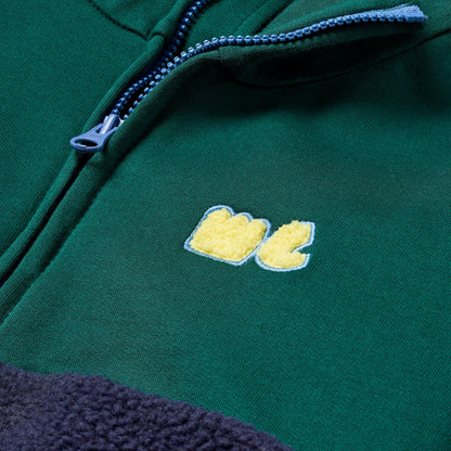 Chaqueta sherpa azul marino con cremallera