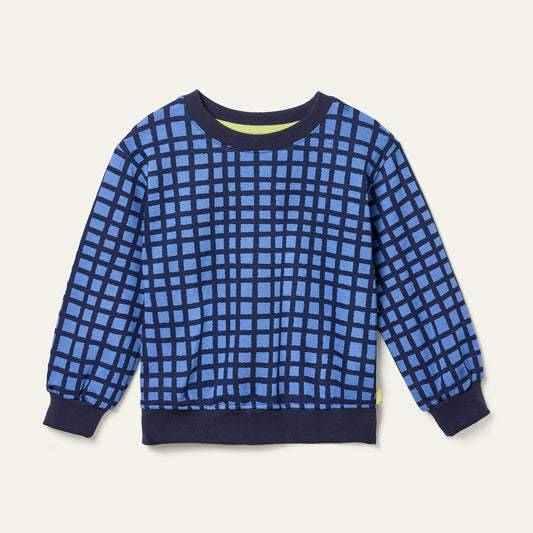 Blue Grid Sweatshirt