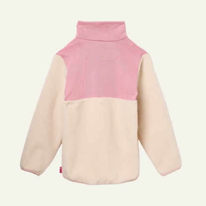 Sudadera rosa de sherpa con cremallera