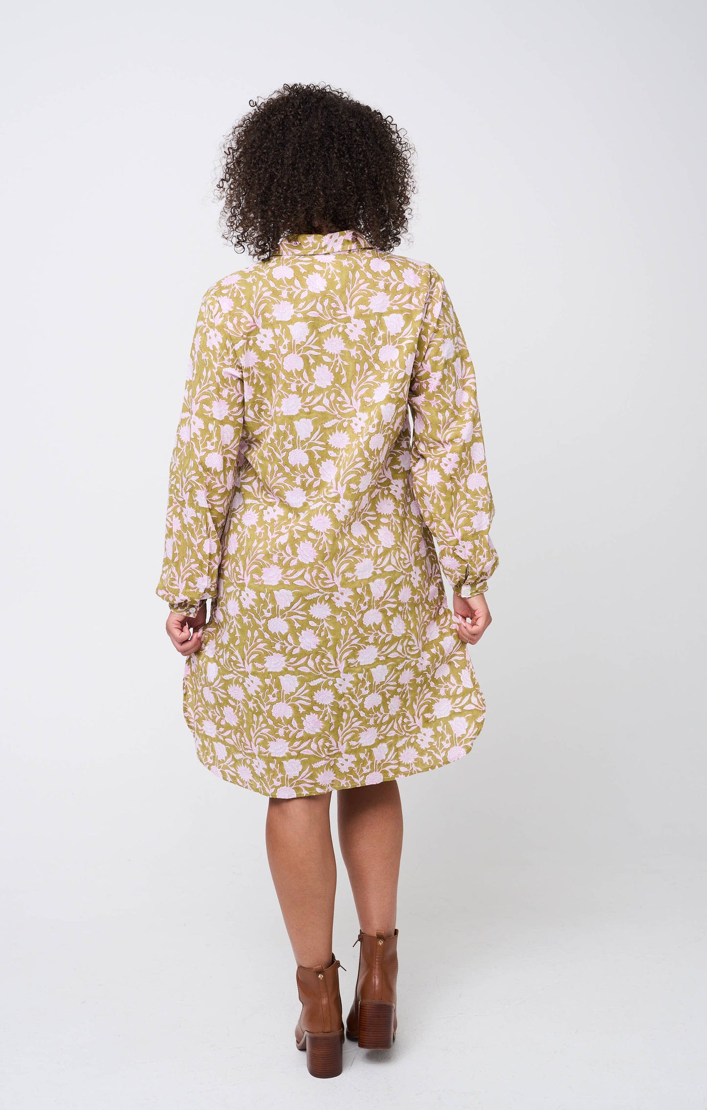 Vestido camisero Good Boyfriend - Floral Escape Aceite de Oliva/Lavanda