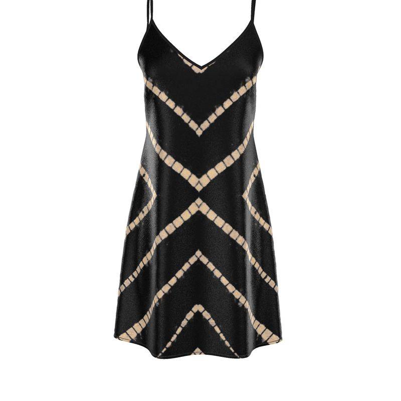 Holding Court Inc Vela Silk Slip Dress in Striped Shibori
