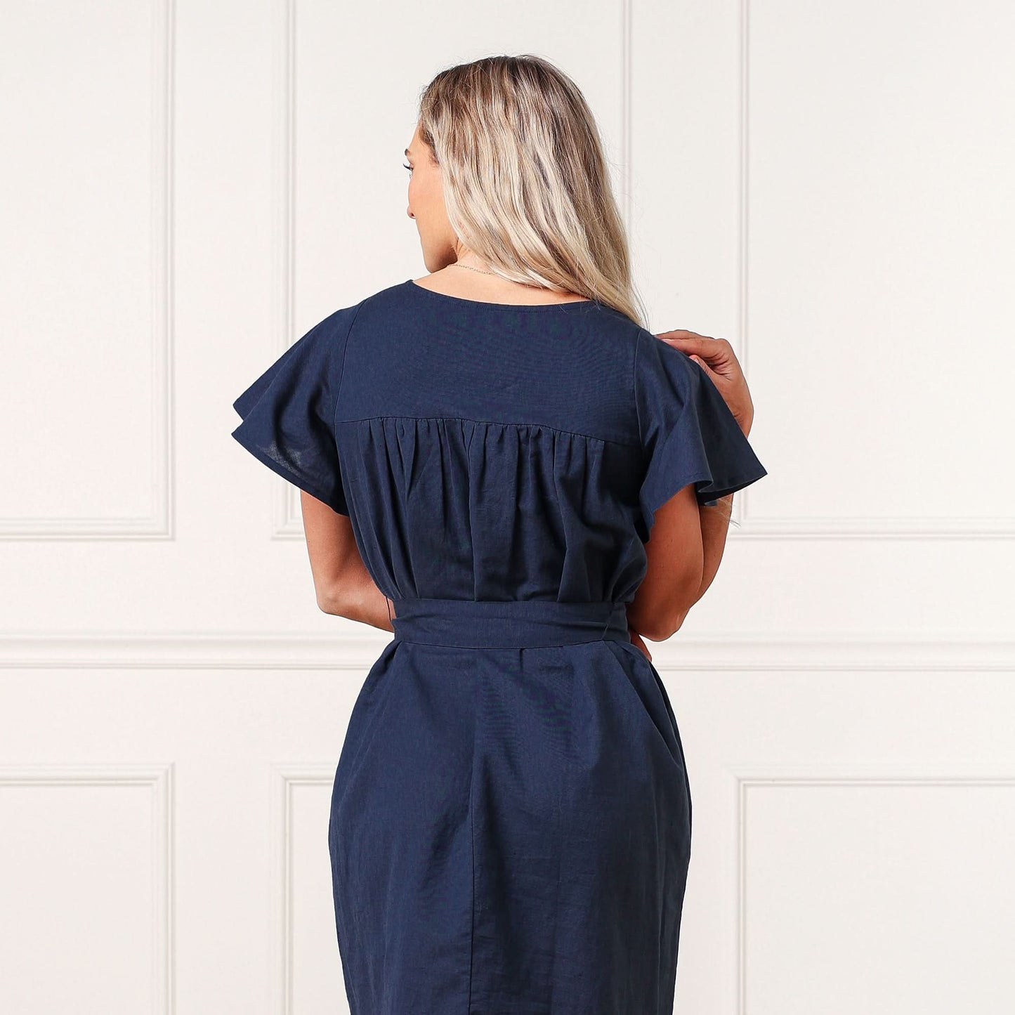Linen Keyhole Dress