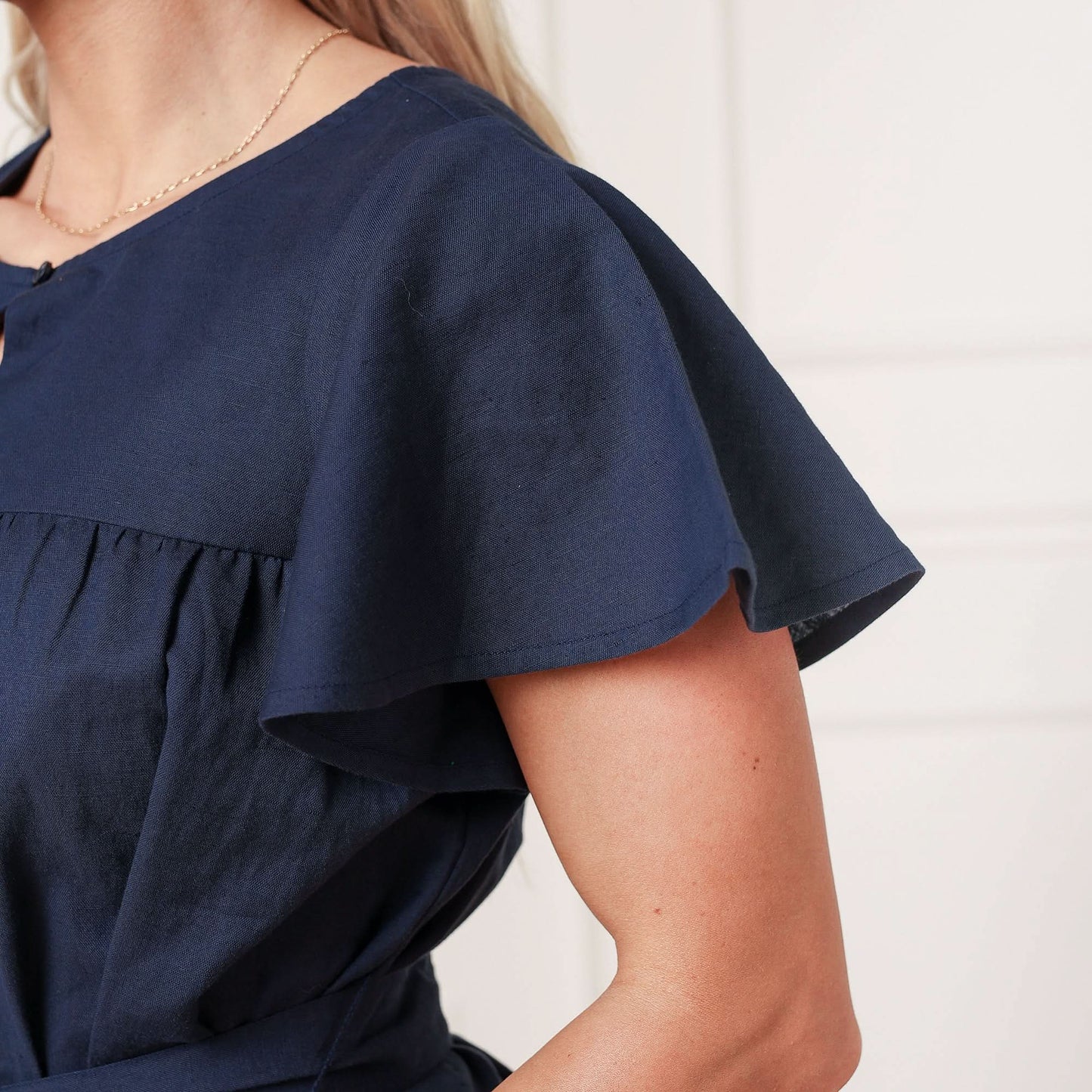 Linen Keyhole Dress
