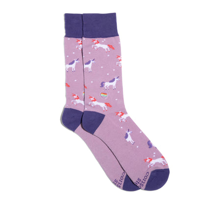 Calcetines que salvan vidas LGBTQ (Unicornios morados)