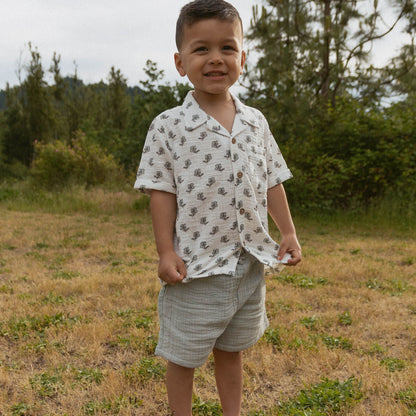 Conjunto de Camiseta y Shorts de Algodón Orgánico - Amapola