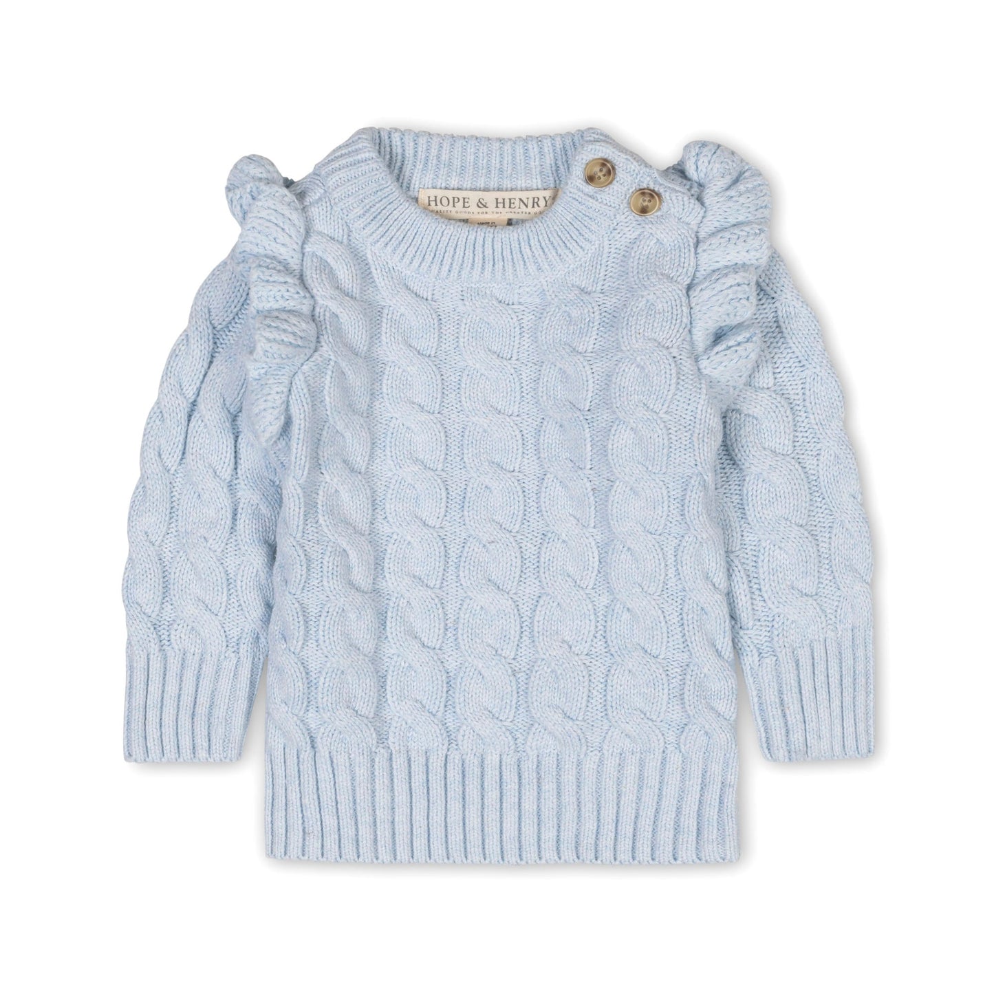 Jersey con volantes en el cuello alto orgánico