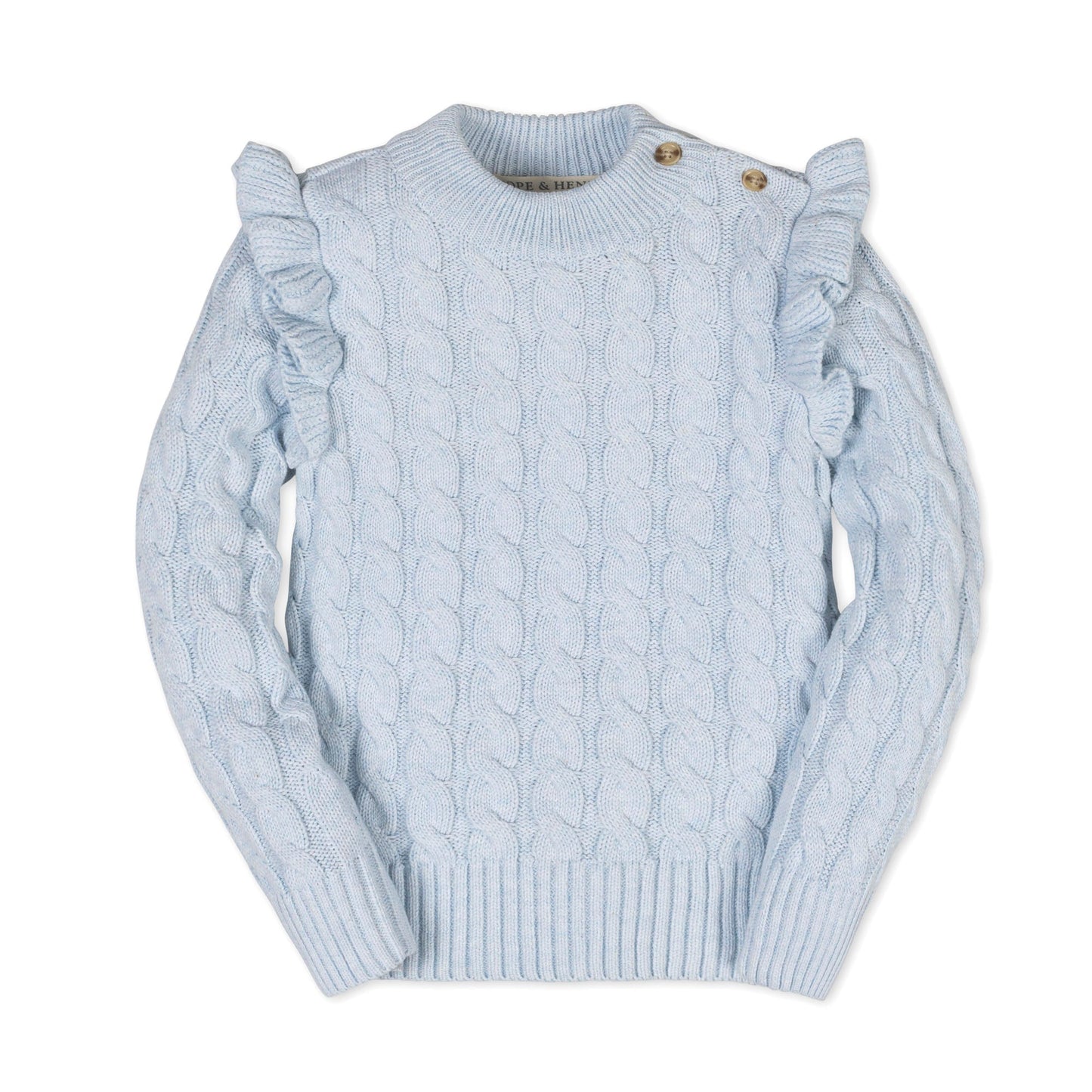 Jersey con volantes en el cuello alto orgánico