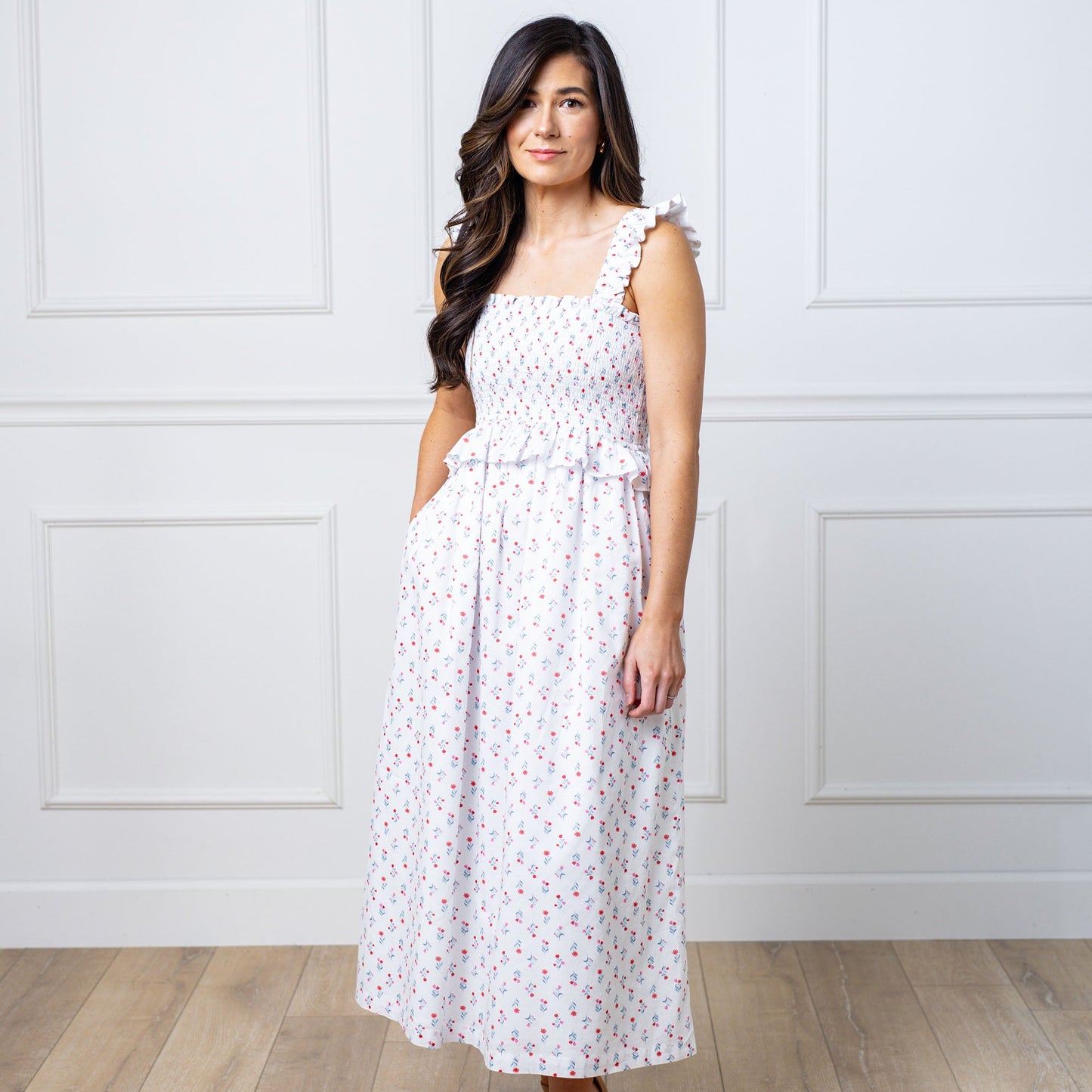 Vestido de verano orgánico con nido de abeja