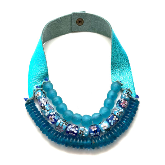 3 Strand Necklace - Blue Pop