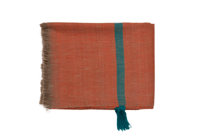 Manta de Pashmina y Lana Merina Tejida a Mano 46" × 75"