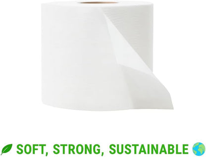 Bamboo Toilet Paper – 80 Rolls, 3-Ply, 400 Sheets, Bulk for Business, Commercial & Schools