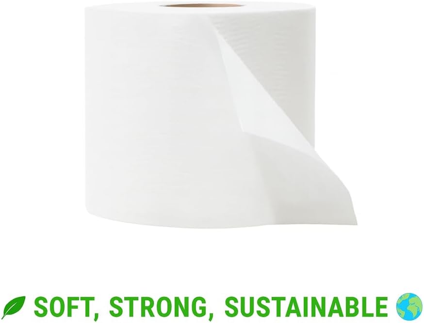 Papel higiénico de bambú: 80 rollos, 2 capas, 550 hojas. Suministro a granel para empresas, comercios y escuelas.